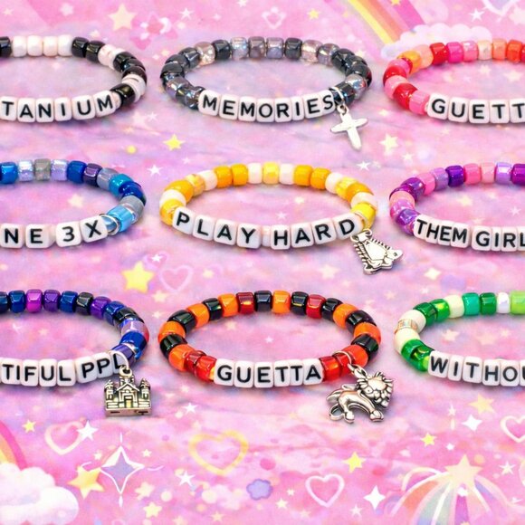 Jewelry - DAVID GUETTA | set of 10 Kandi festival / rave beaded bracelets